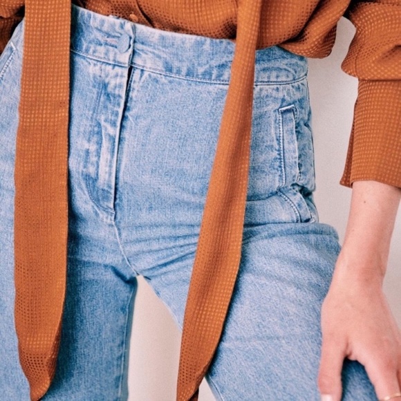 SEZANE Martin Trousers Chambray Organic Cotton - Picture 3 of 15